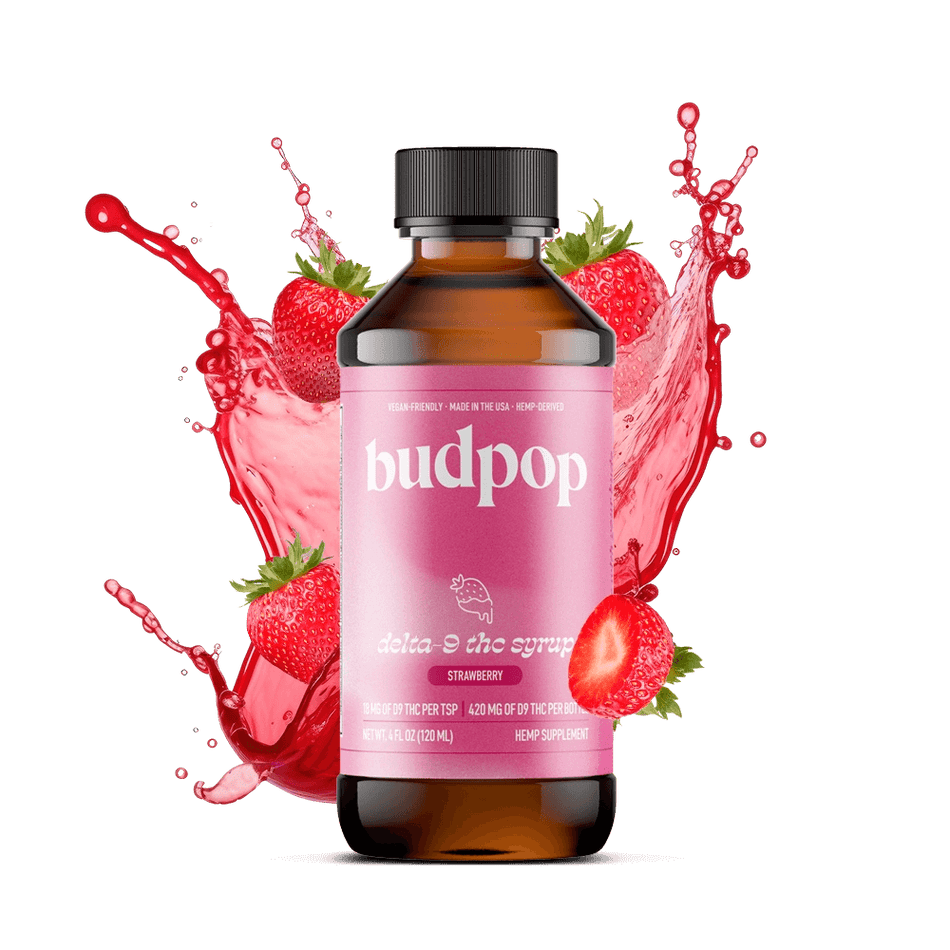 BudPop Strawberry Delta 9 THC Syrup | 420mg