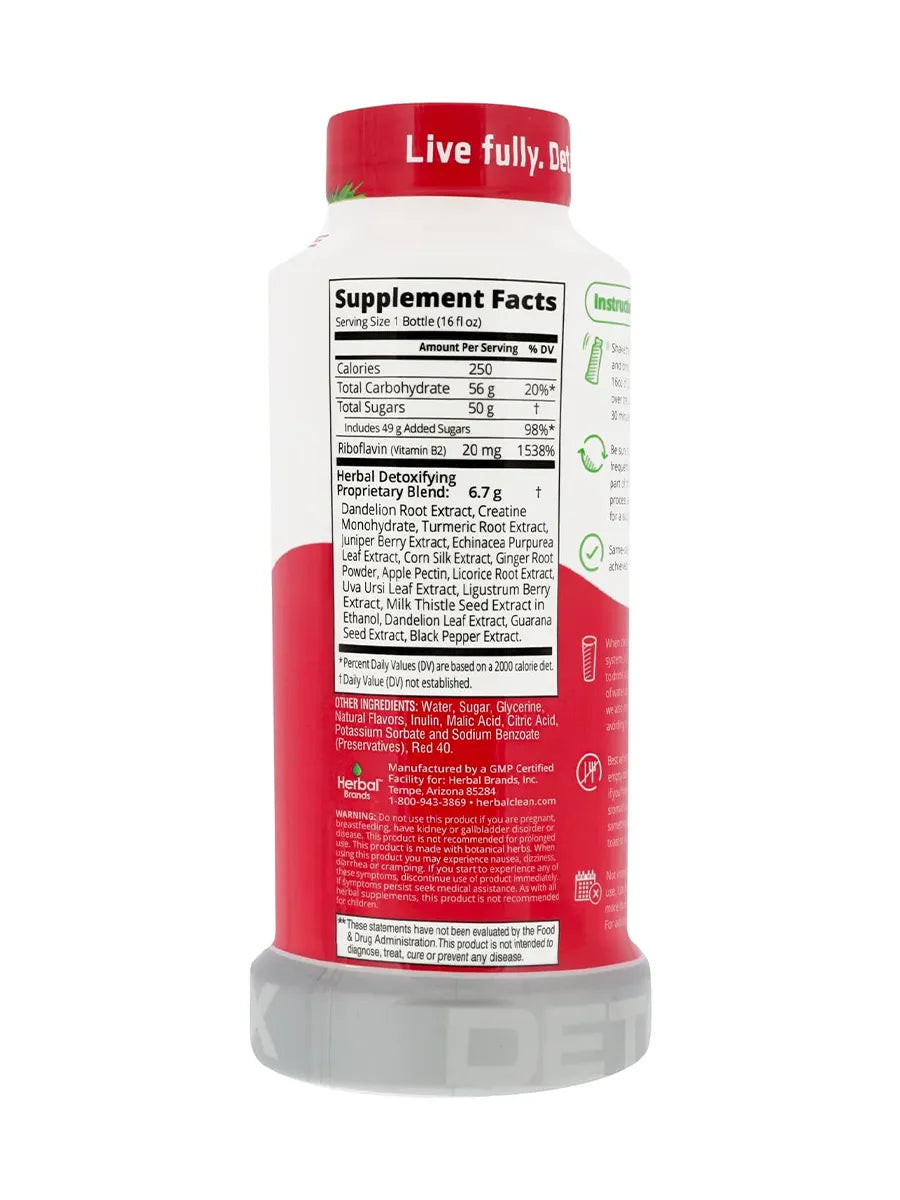 Tropical Herbal Clean QCarbo16 Same-Day Premium Detox Drink 16 Fl Oz