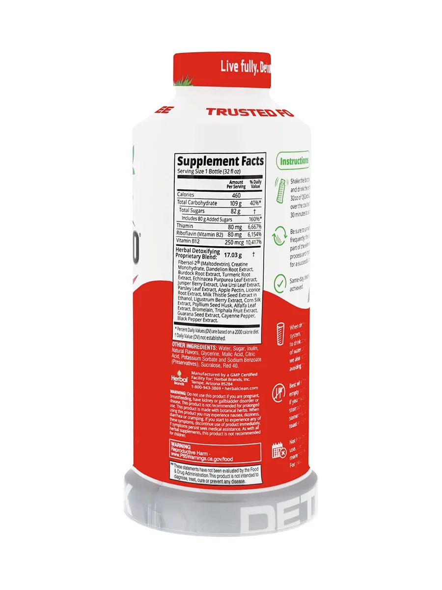 Tropical Herbal Clean QCarbo32 Same-Day Premium Detox Drink 32 Fl Oz