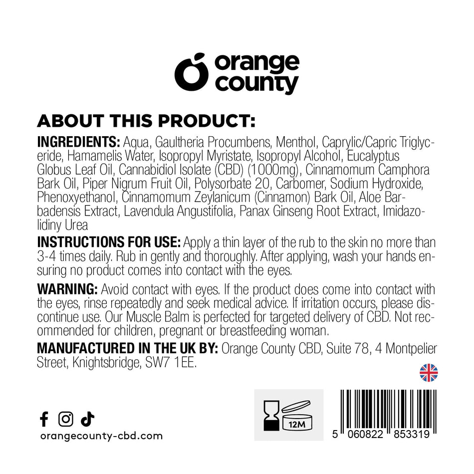 1000mg CBD Active Heat Balm (50ml)