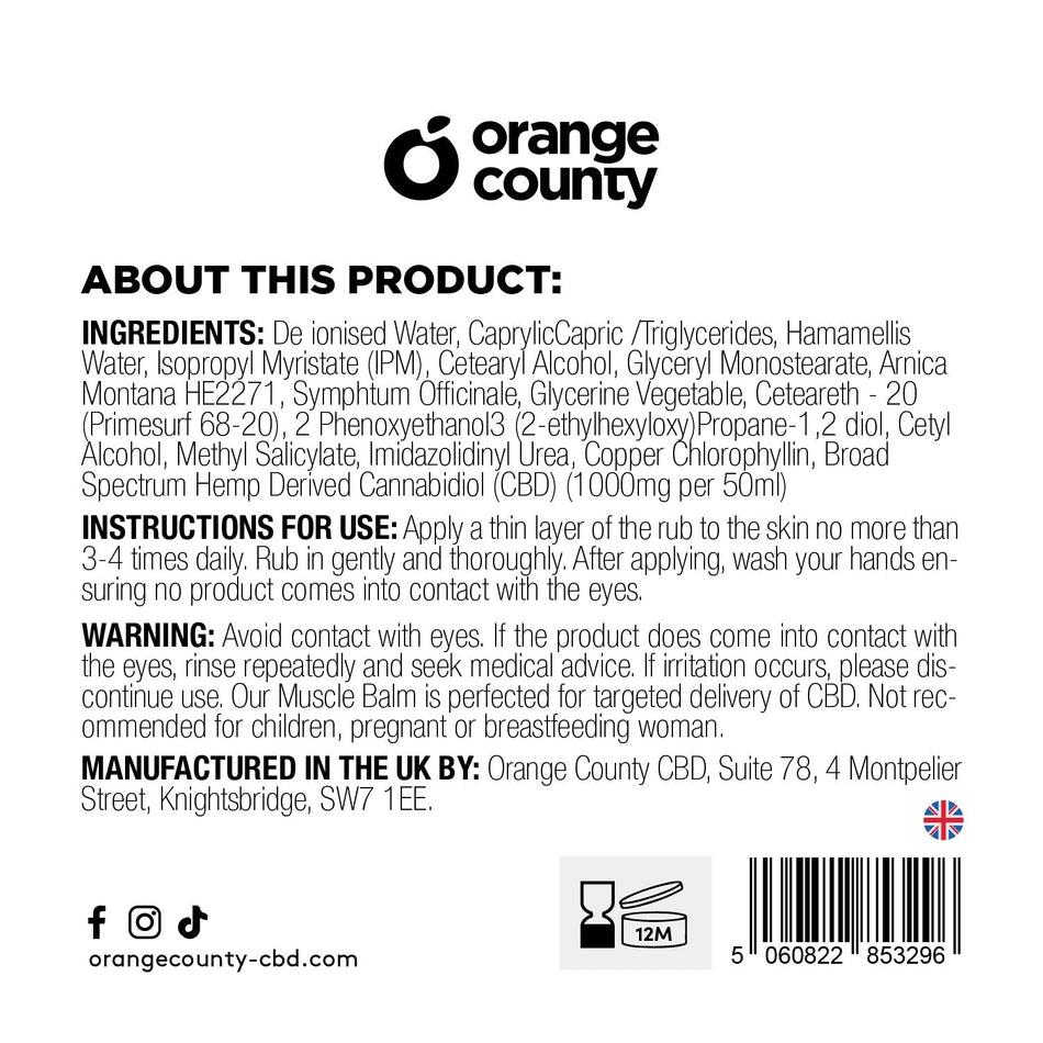 1000mg Deep Freeze CBD Muscle Balm (50ml)