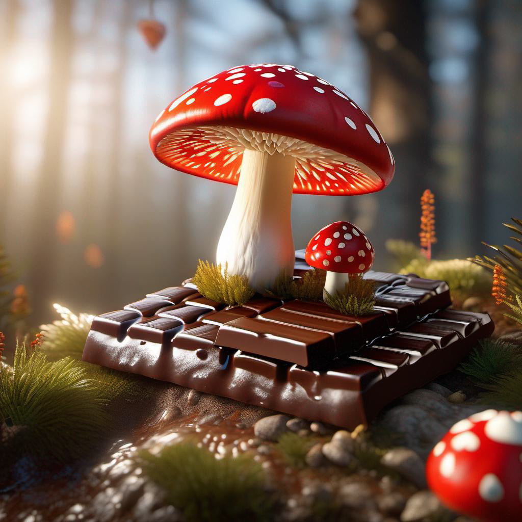 Yumz Amanita Muscaria Mushroom Chocolate Bar | White Shroom Chocolate Best Sales Price - Gummies