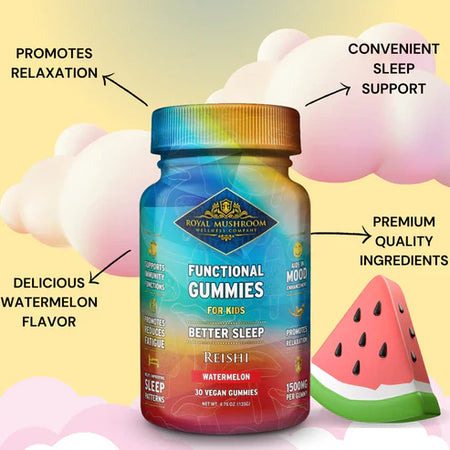 Royal Mushroom Better Sleep Kids Reishi Gummies Watermelon Flavor Best Sales Price - Gummies