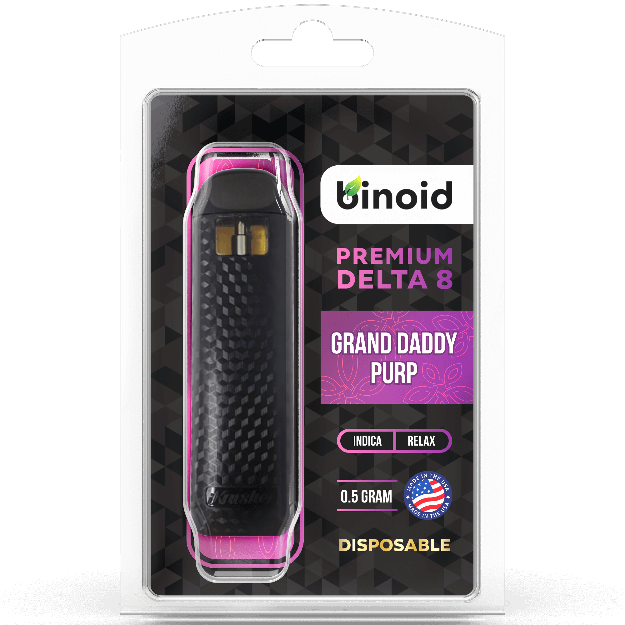 Binoid Delta 8 THC Vape Cartridge - Grand Daddy Purp Best Sales Price - Vape Cartridges
