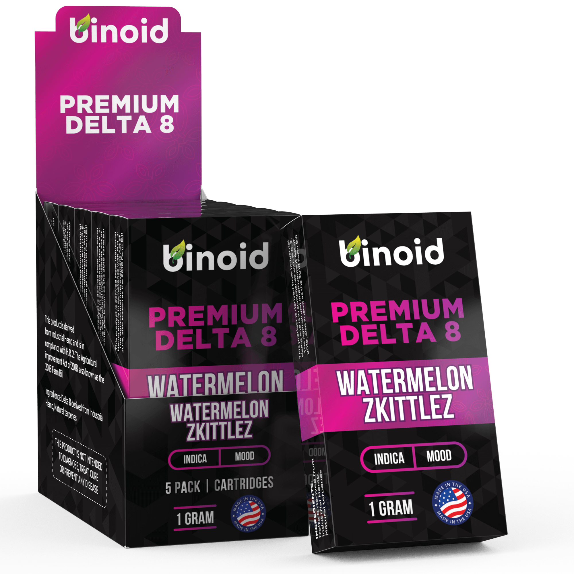 Binoid Delta 8 THC Vape Cartridge - Watermelon Zkittlez Best Sales Price - Vape Cartridges