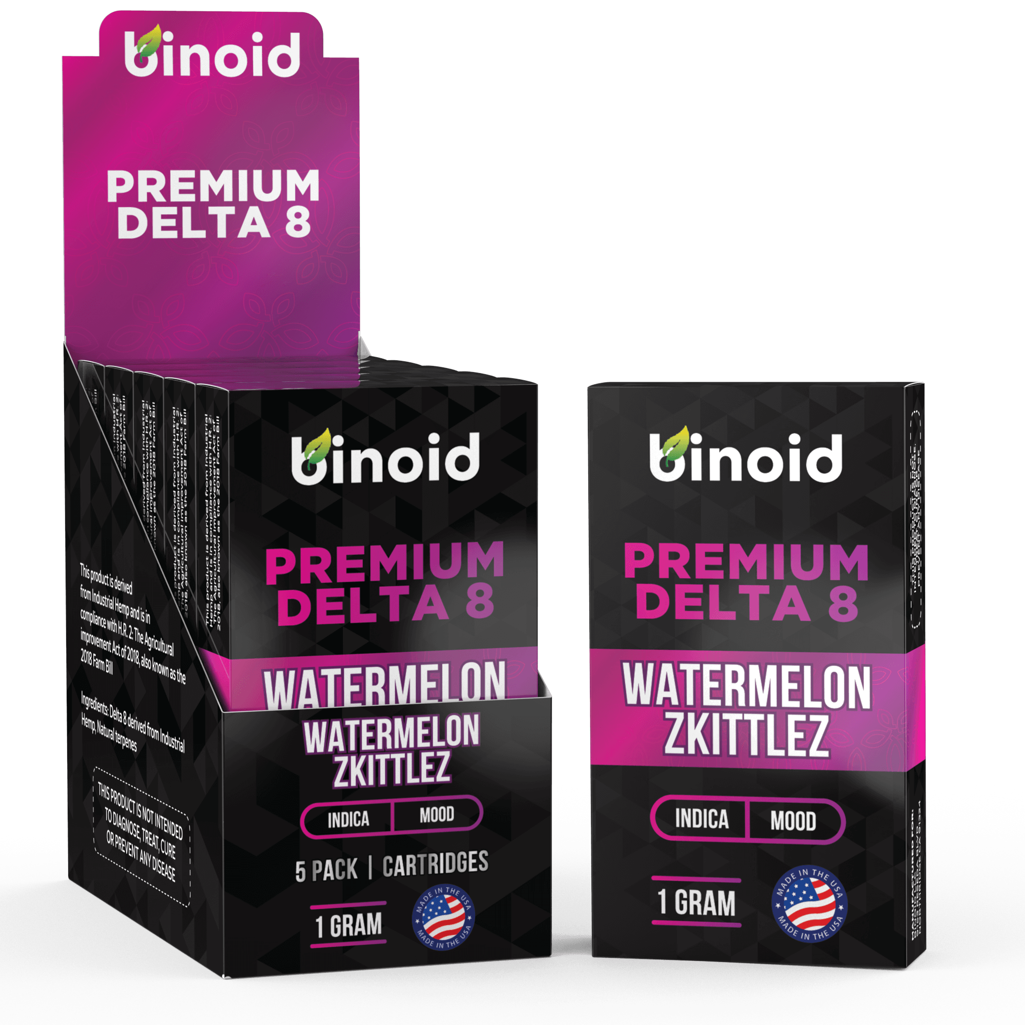 Binoid Delta 8 THC Vape Cartridge - Watermelon Zkittlez Best Sales Price - Vape Cartridges