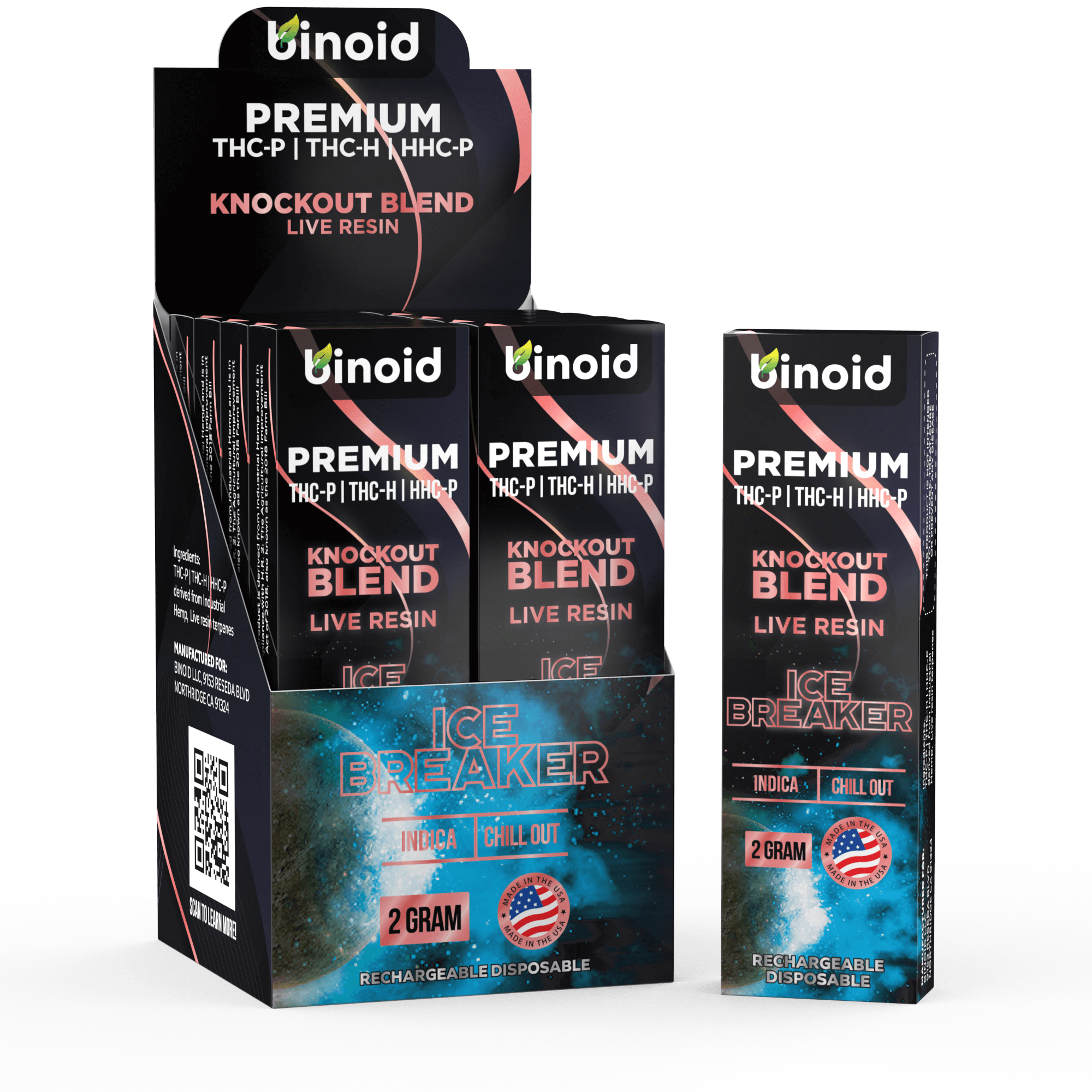 Binoid Knockout Blend Live Resin Disposable - 2 Gram Best Sales Price - Vape Pens