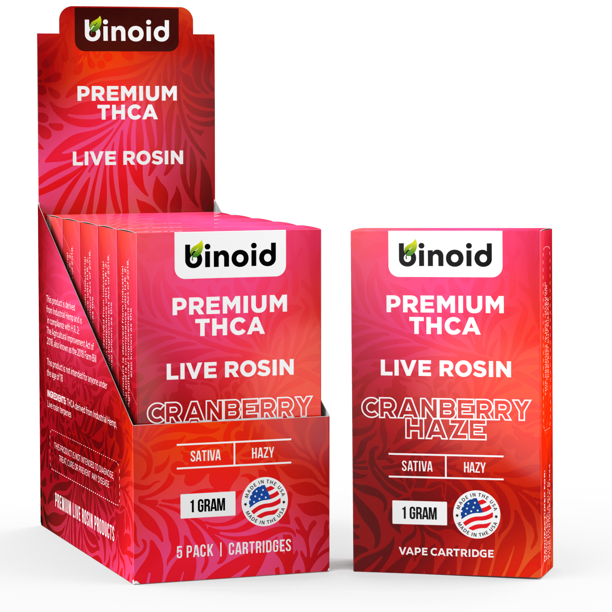 Binoid THCA Vape Cartridge Cranberry Haze - Live Rosin Best Sales Price - Vape Cartridges