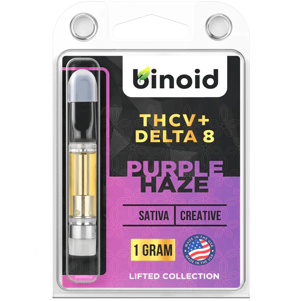 Binoid THCV + DELTA 8 THC Vape Cartridge - Purple Haze Best Sales Price - Vape Cartridges
