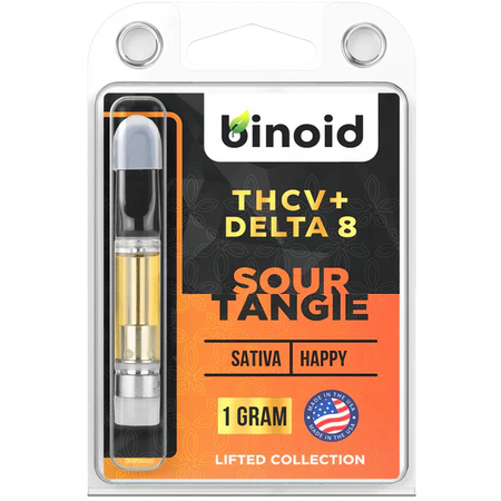 Binoid THCV + DELTA 8 THC Vape Cartridge - Sour Tangie Best Sales Price - Vape Cartridges