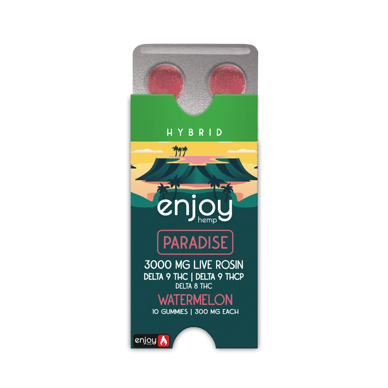 Enjoy Hemp Paradise 3000mg Gummies (300 mg Each | THCP+D9+D8 | 10 Gummies) Best Sales Price - Gummies