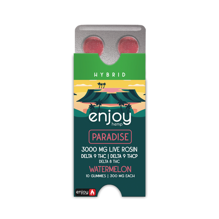 Enjoy Hemp Paradise 3000mg Gummies (300 mg Each | THCP+D9+D8 | 10 Gummies) Best Sales Price - Gummies