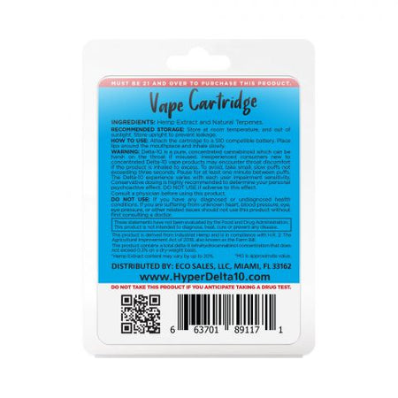 Blue Dream Cartridge - Delta 10 THC Hyper 900mg (1ml) Best Sales Price - Vape Cartridges