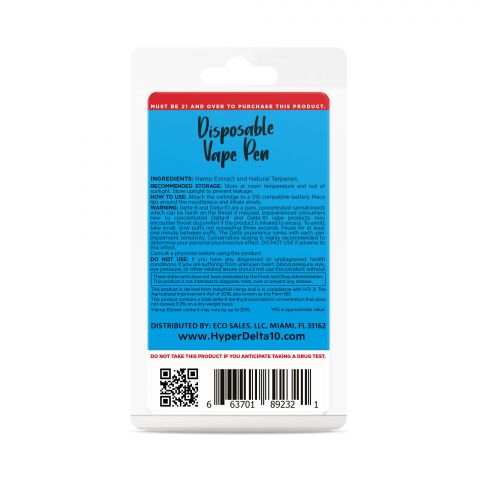 Blue Dream Delta 10 THC Vape Pen - Disposable Hyper 920mg Best Sales Price - Vape Pens