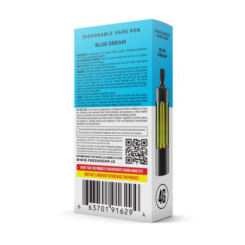 Blue Dream Disposable - Delta 8 Blend - 3600MG - Fresh Best Sales Price - Vape Pens