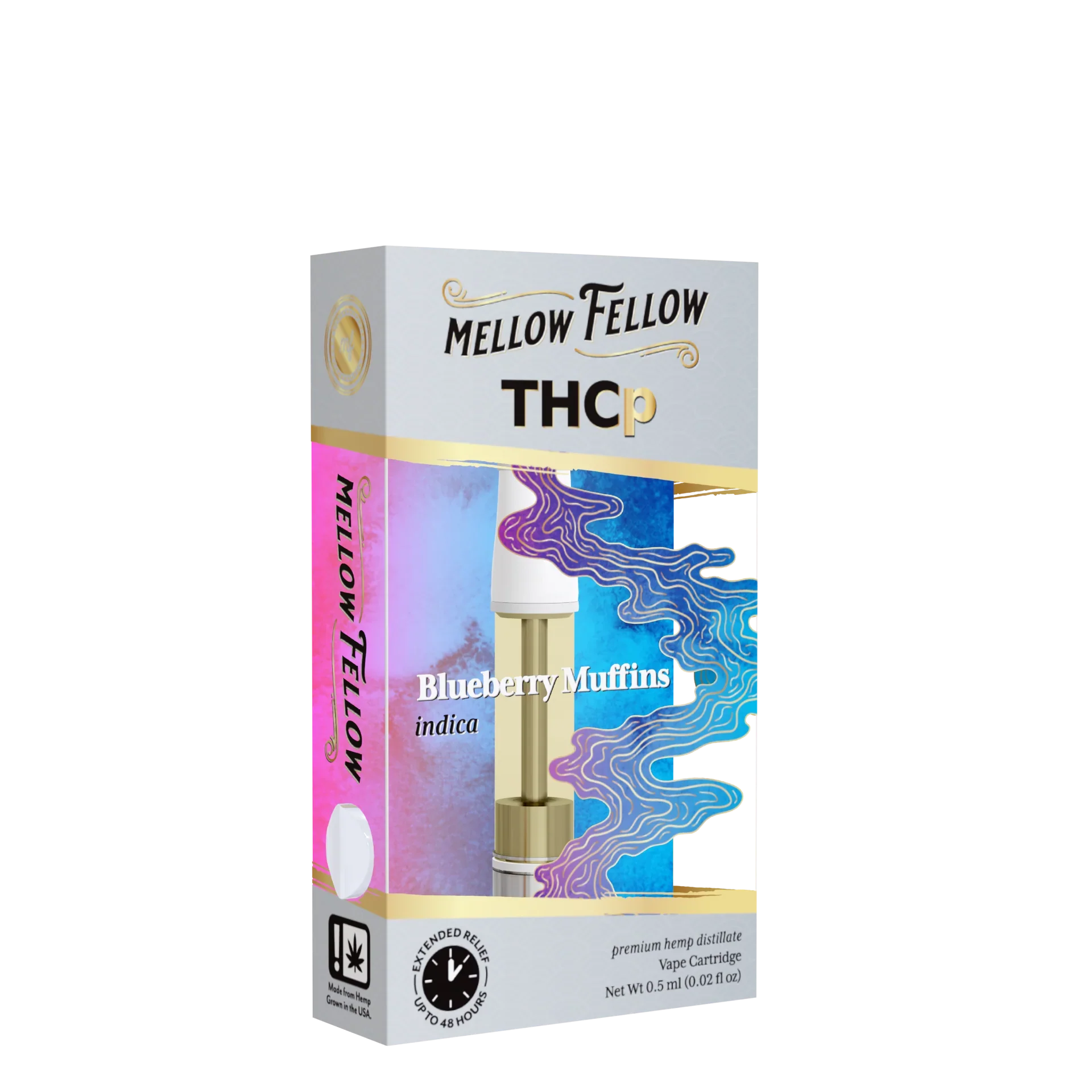 Mellow Fellow THCp 0.5ml Vape Cartridge - Blueberry Muffins (indica) Best Sales Price - Vape Cartridges