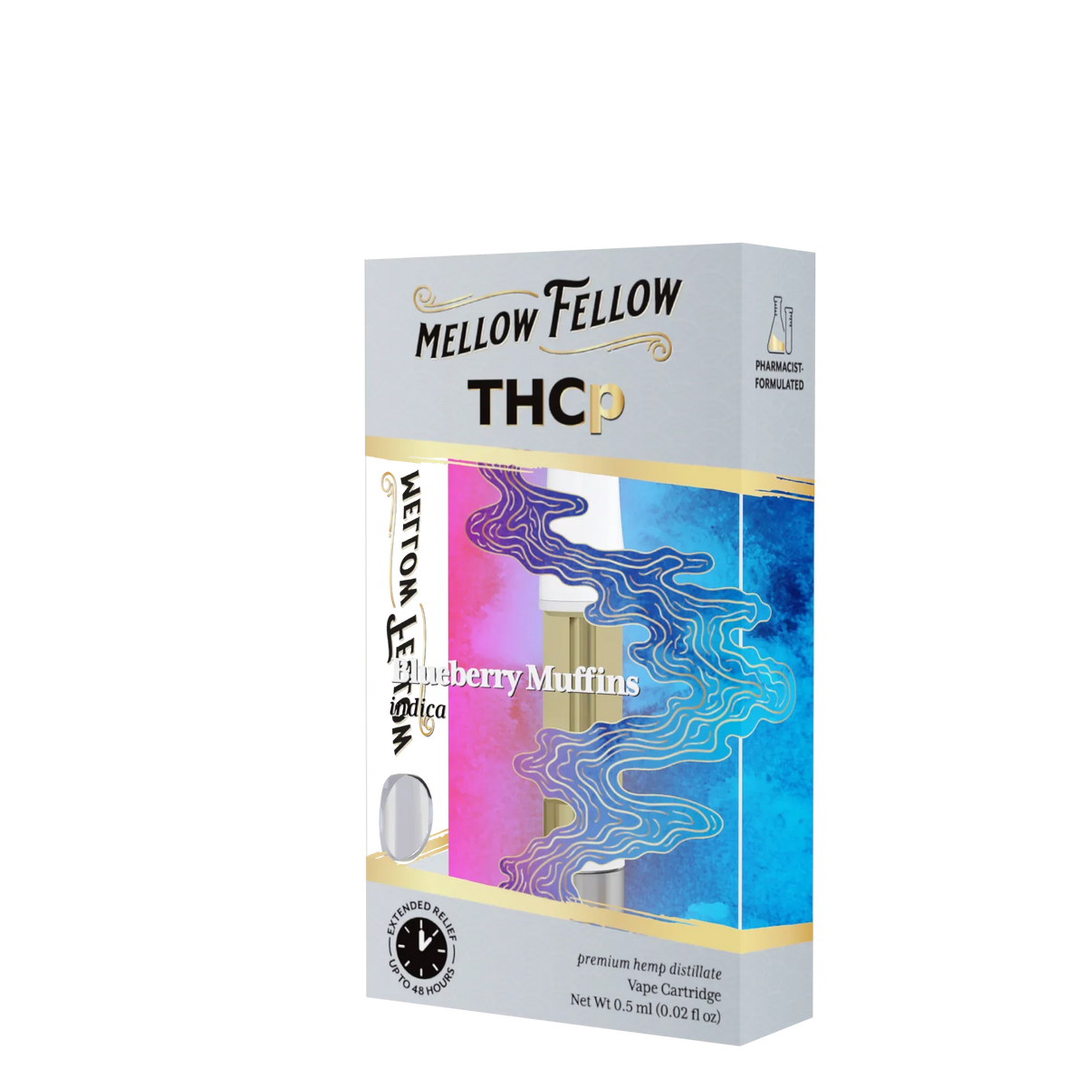 Mellow Fellow THCp 0.5ml Vape Cartridge - Blueberry Muffins (indica) Best Sales Price - Vape Cartridges