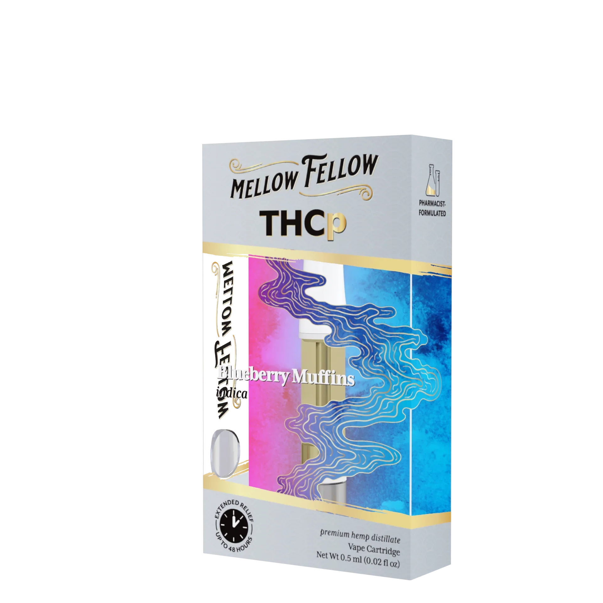 Mellow Fellow THCp 0.5ml Vape Cartridge - Blueberry Muffins (indica) Best Sales Price - Vape Cartridges