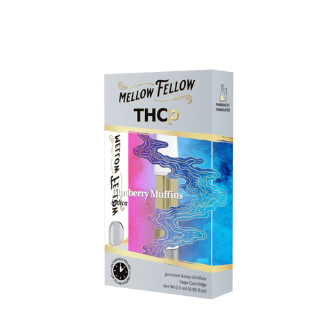 Mellow Fellow THCp 0.5ml Vape Cartridge - Blueberry Muffins (indica) Best Sales Price - Vape Cartridges