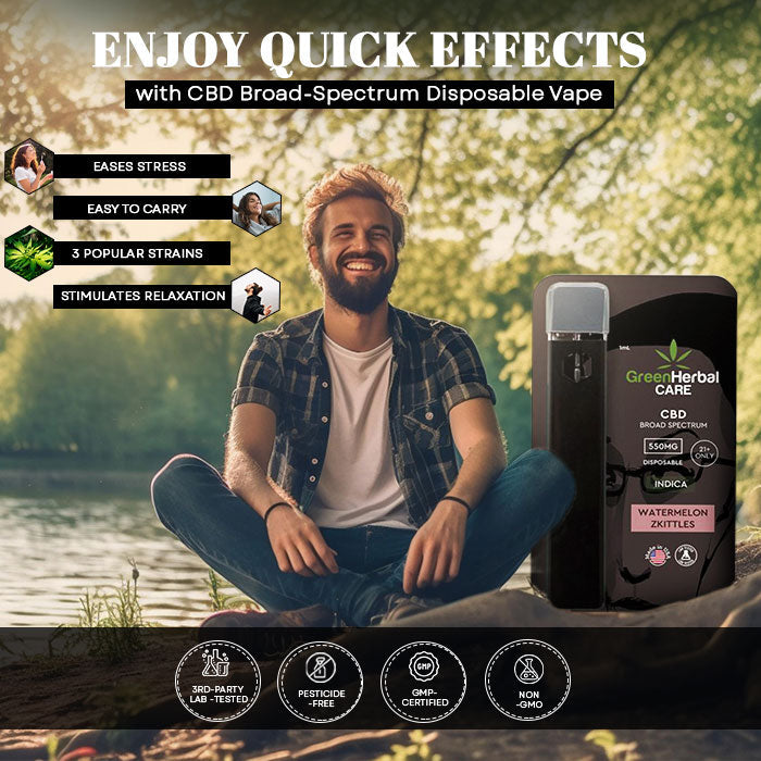 Green Herbal Care GHC CBD Broad Spectrum Disposable Vape Best Sales Price - Vape Pens