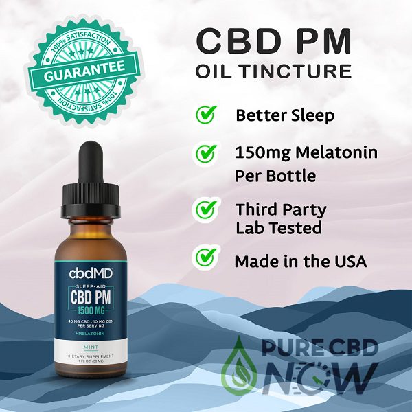 cbdMD CBD Oil PM Tincture Drops 30mL 500mg Best Sales Price - Tincture Oil