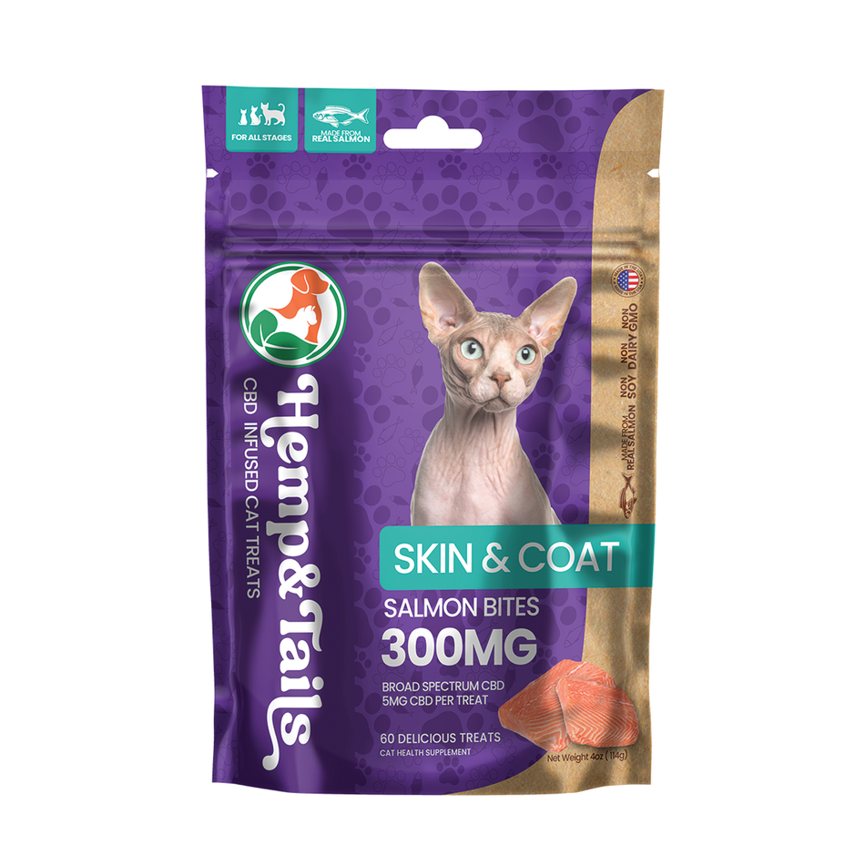 Hemp & Tails Cat Treats - Skin & Coat - Salmon Bites