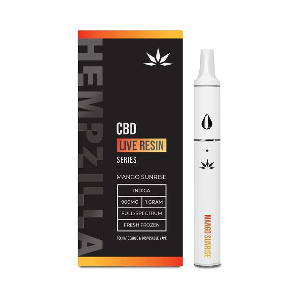 Hempzilla CBD Live Resin Rechargeable and Disposable 1 Gram Vapes Best Sales Price - Vape Pens