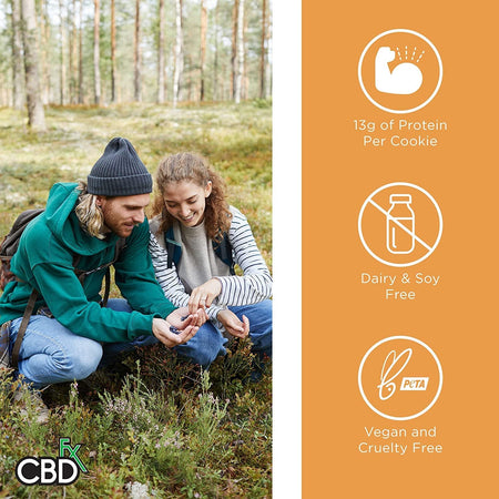 CBDFX CBD Edibles - Vegan Protein Peanut Butter CBD Cookie 20MG Best Sales Price - Gummies