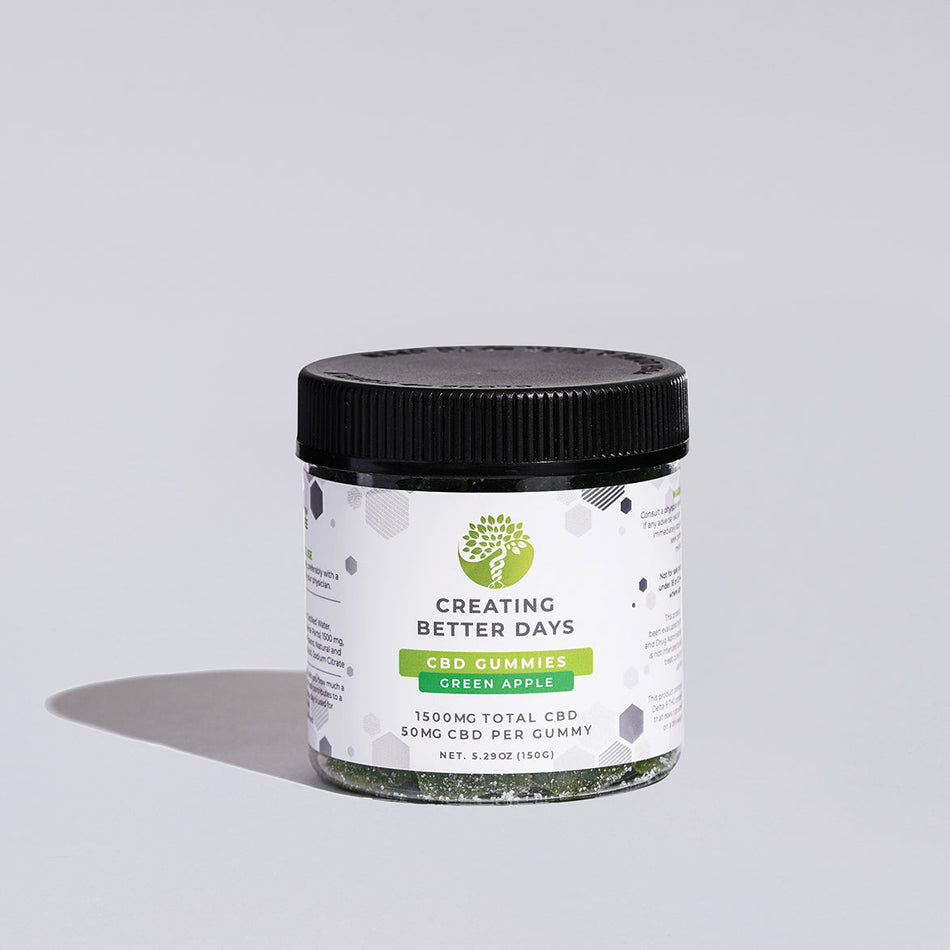 Green Apple CBD Isolate Gummies 1500 MG