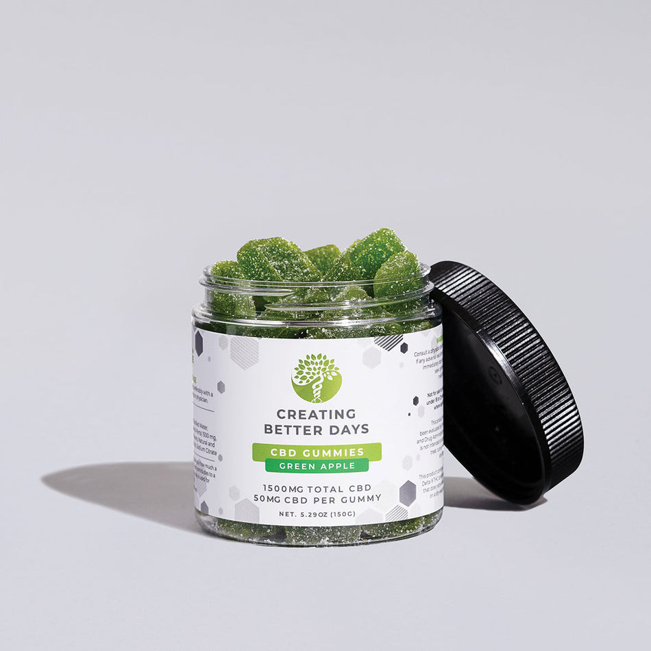 Green Apple CBD Isolate Gummies 1500 MG