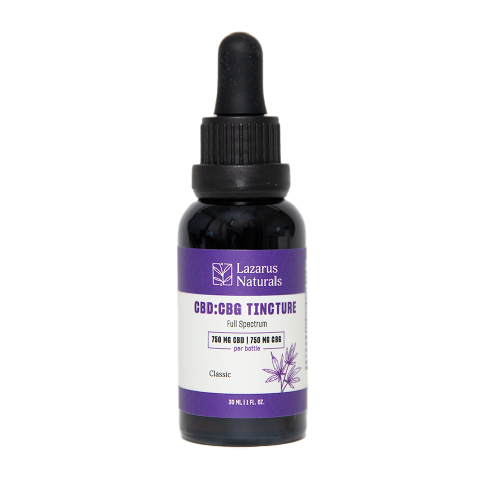 Lazarus Naturals ORGANIC CBD+CBG TINCTURE, 25MG CBD & 25MG CBG / ML