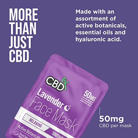 CBDfx 50mg CBD Night/Lavender Face Mask Spa Quality Ingredients Single Best Sales Price - Beauty