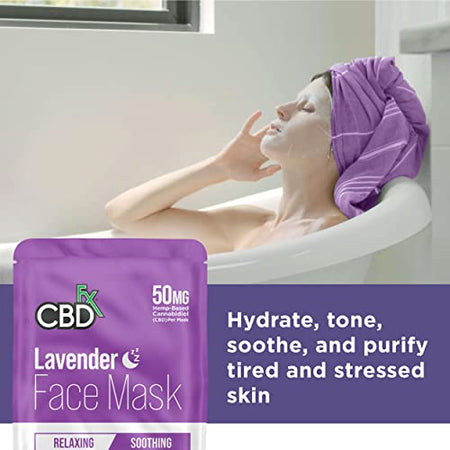CBDfx 50mg CBD Night/Lavender Face Mask Spa Quality Ingredients Single Best Sales Price - Beauty