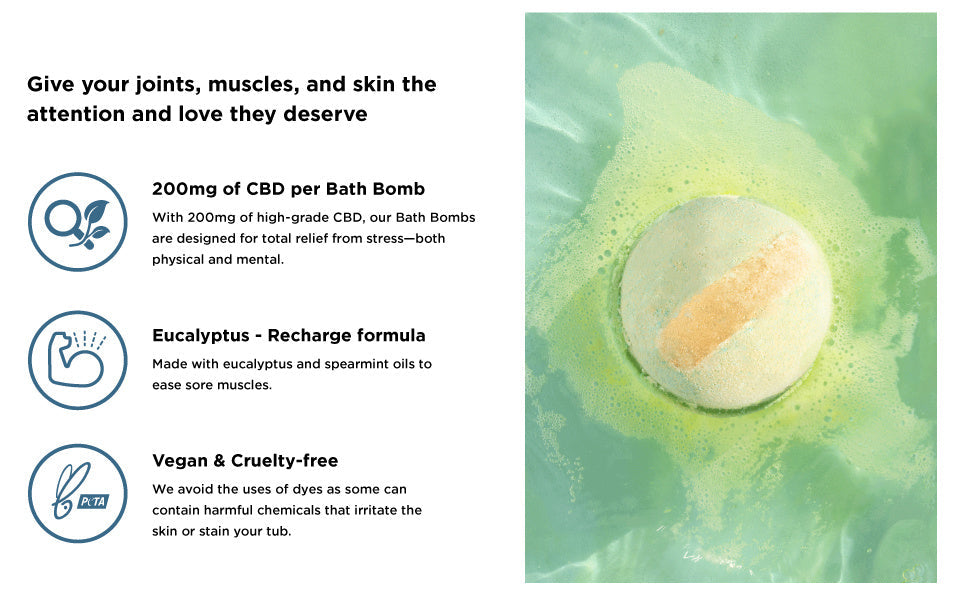 CBDfx CBD BATH BOMB - RECHARGE EUCALYPTUS 200MG Best Sales Price - Beauty