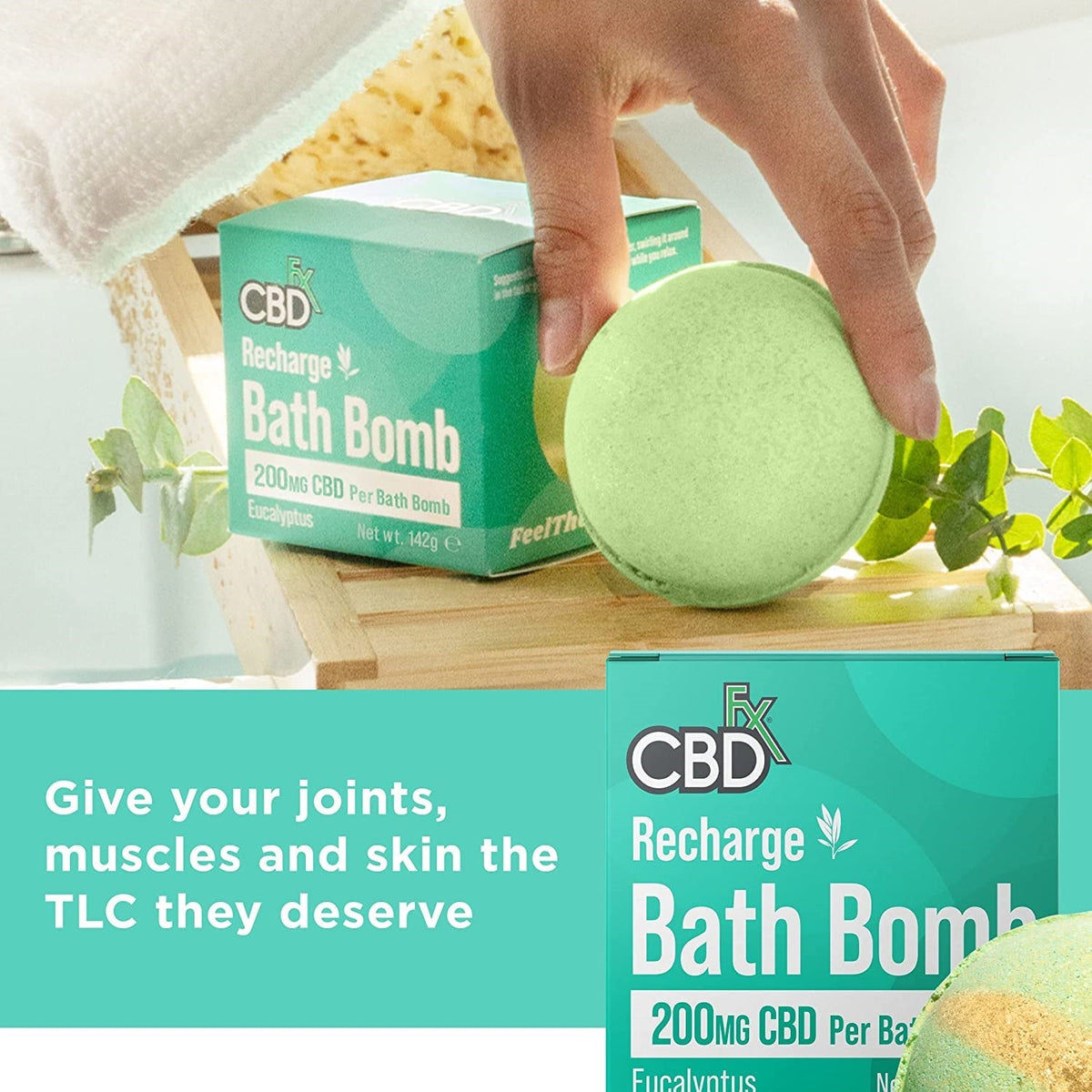 CBDfx CBD BATH BOMB - RECHARGE EUCALYPTUS 200MG Best Sales Price - Beauty