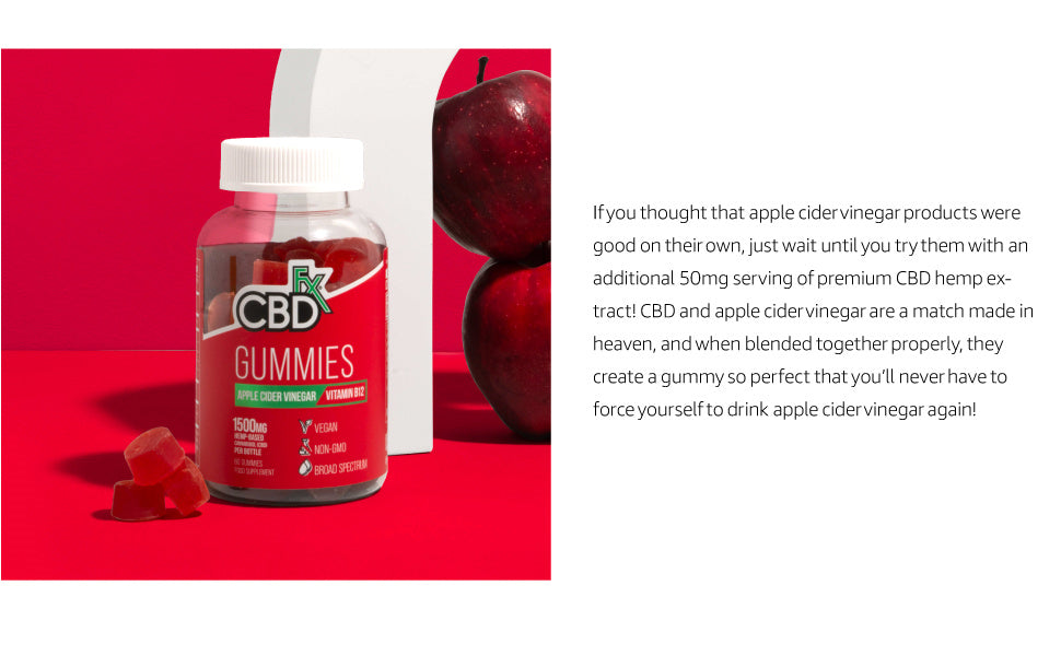CBDfx CBD Gummies - Broad Spectrum Apple Cider Vinegar Gummies 25MG 1500MG Best Sales Price - Gummies