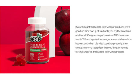 CBDfx CBD Gummies - Broad Spectrum Apple Cider Vinegar Gummies 25MG 1500MG Best Sales Price - Gummies