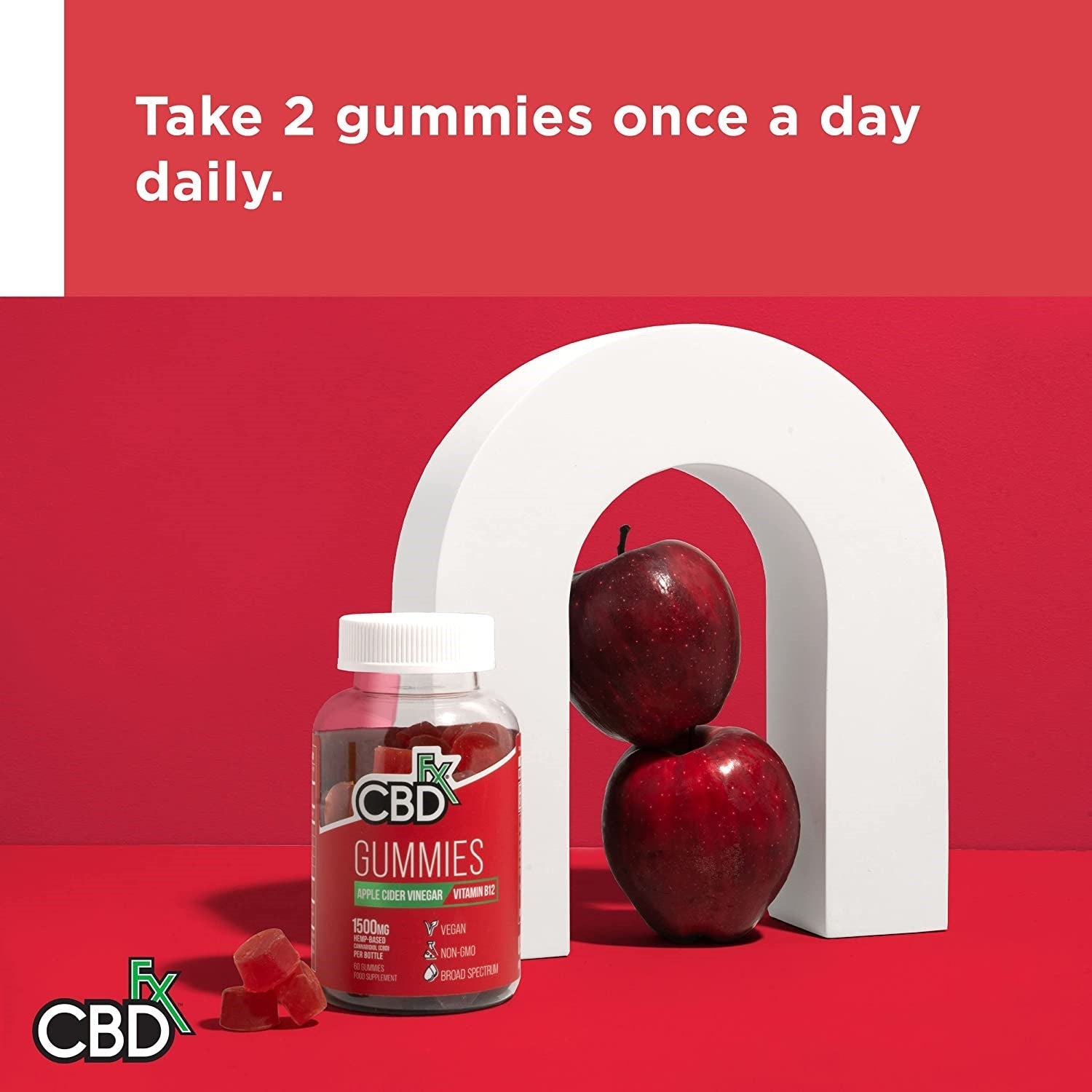CBDfx CBD Gummies - Broad Spectrum Apple Cider Vinegar Gummies 25MG 1500MG Best Sales Price - Gummies