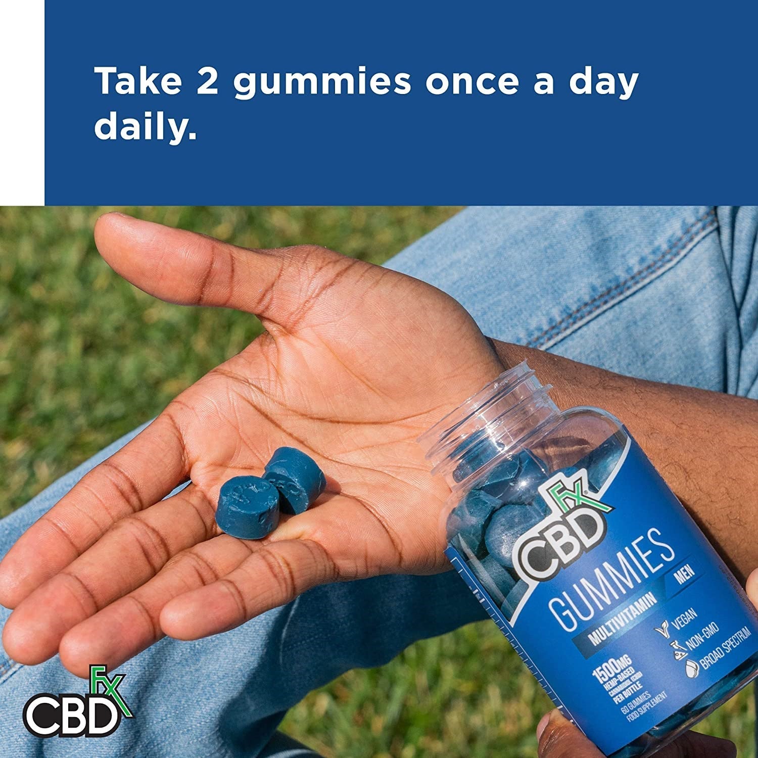 CBDfx CBD Gummies - Broad Spectrum Mens Multivitamin Gummies - 25MG - 1500MG Best Sales Price - Gummies
