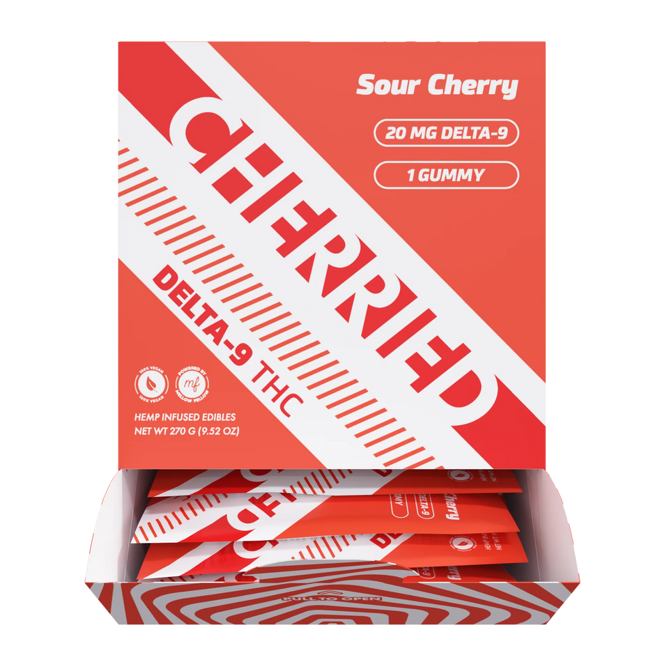 Delta 9 + THC Gummies Sour Cherry 20mg 1pc – Cherried
