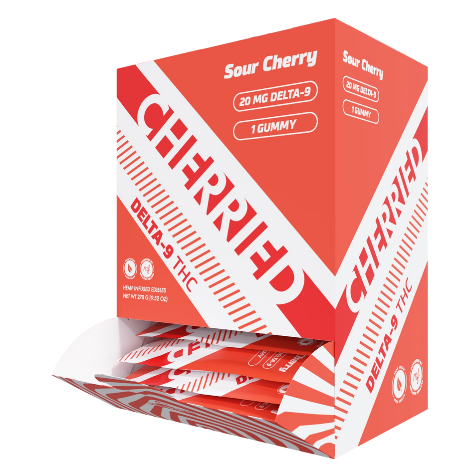 Delta 9 + THC Gummies Sour Cherry 20mg 1pc – Cherried