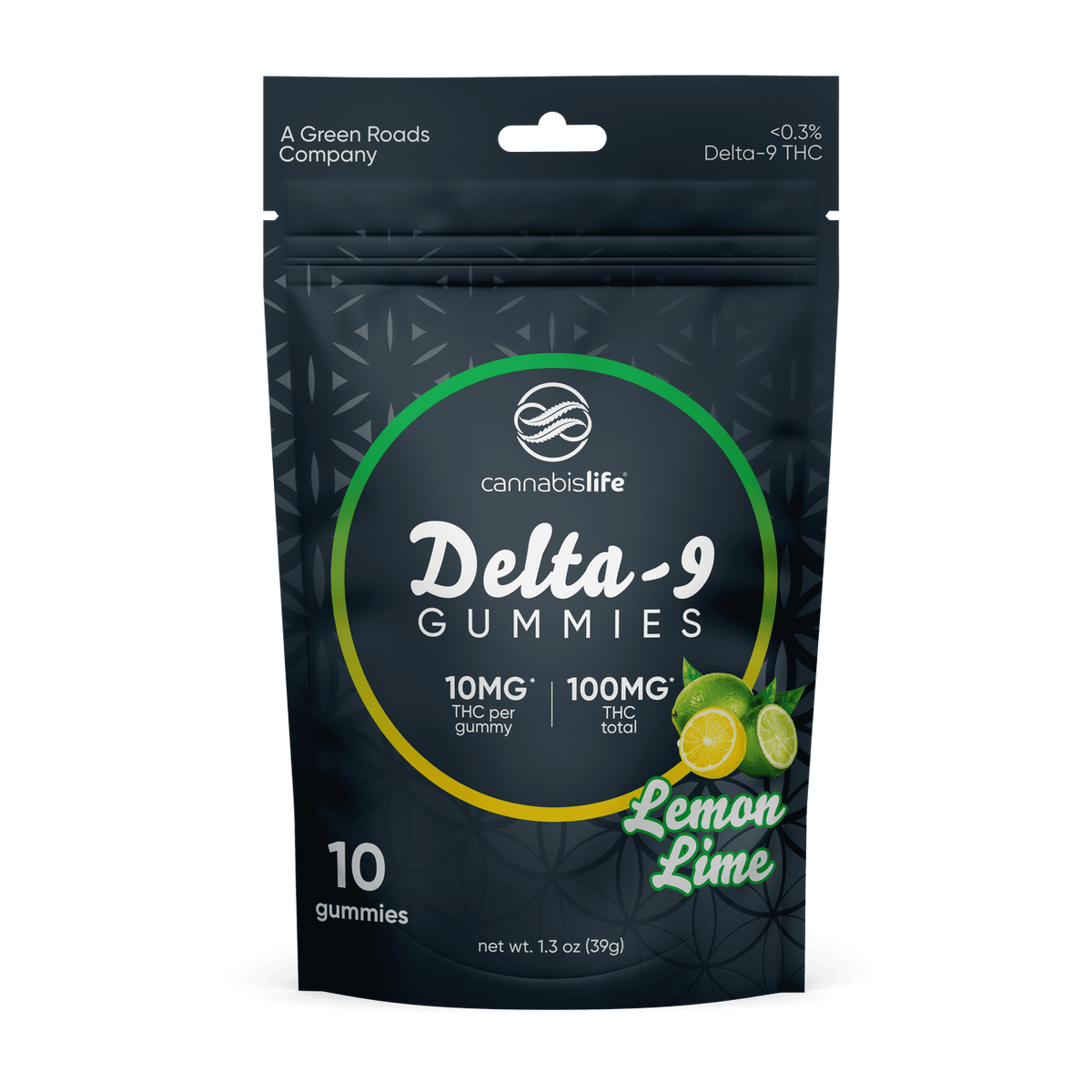 Cannabis Life LEMON LIME DELTA-9 GUMMIES - (10CT) 100MG Best Sales Price - Gummies
