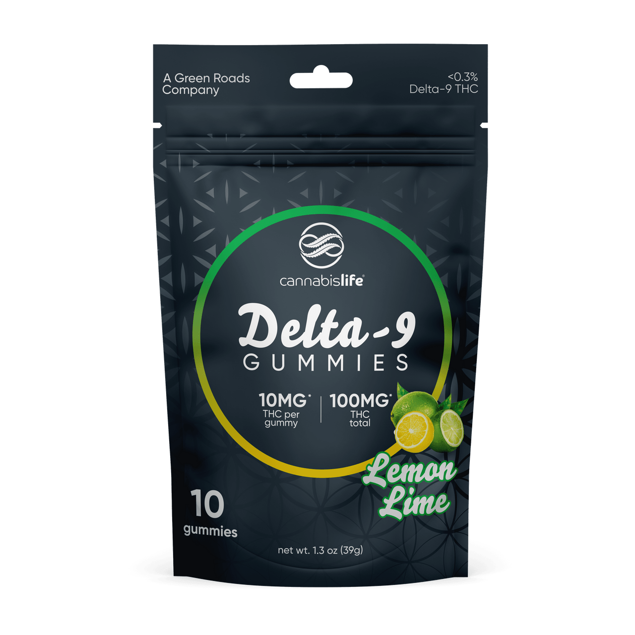 Cannabis Life LEMON LIME DELTA-9 GUMMIES - (10CT) 100MG Best Sales Price - Gummies