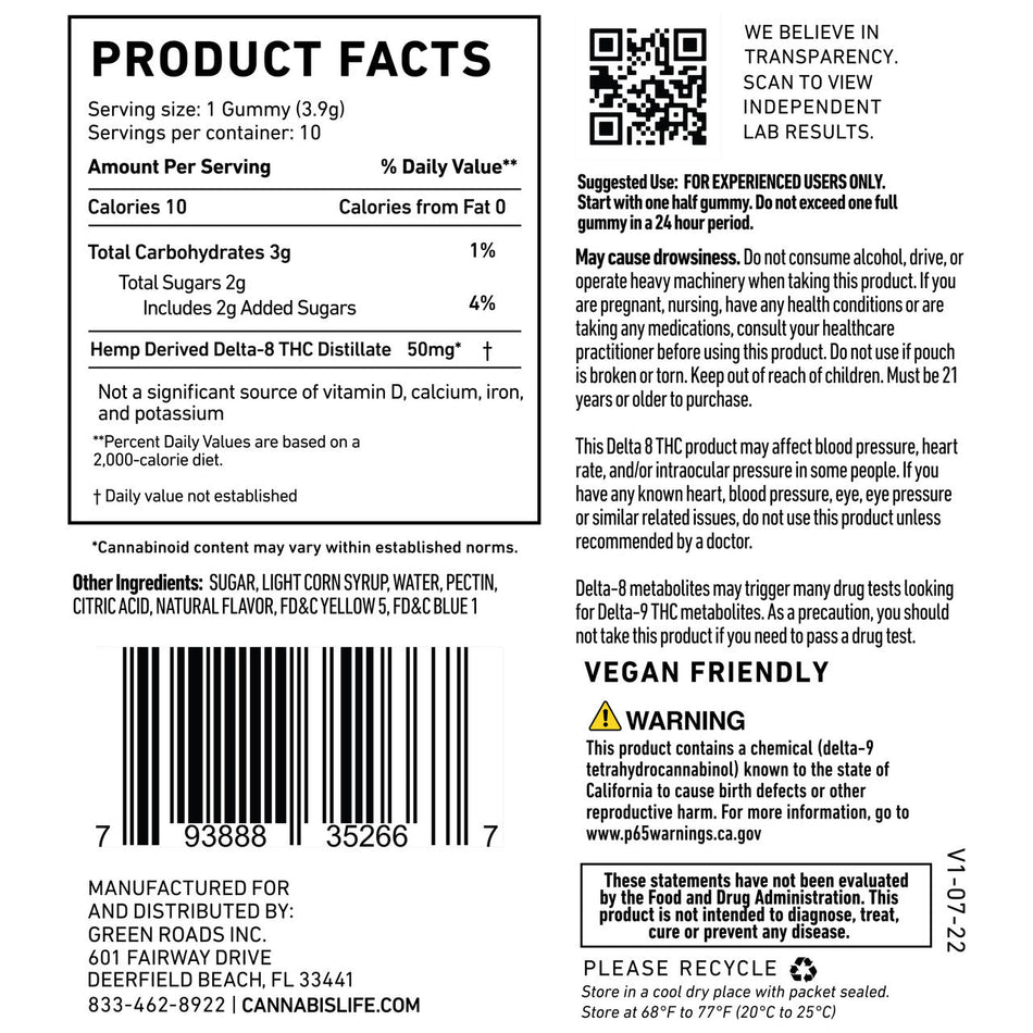 Cannabis Life Green Apple Delta-8 Gummies Best Sales Price - Gummies