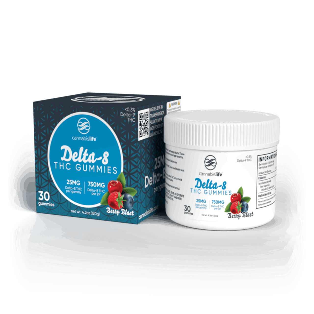Cannabis Life BERRY BLAST DELTA-8 GUMMIES - (30CT) 750MG Best Sales Price - Gummies
