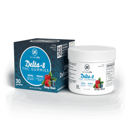 Cannabis Life BERRY BLAST DELTA-8 GUMMIES - (30CT) 750MG Best Sales Price - Gummies