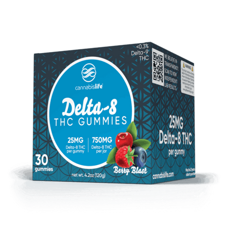 Cannabis Life BERRY BLAST DELTA-8 GUMMIES - (30CT) 750MG Best Sales Price - Gummies