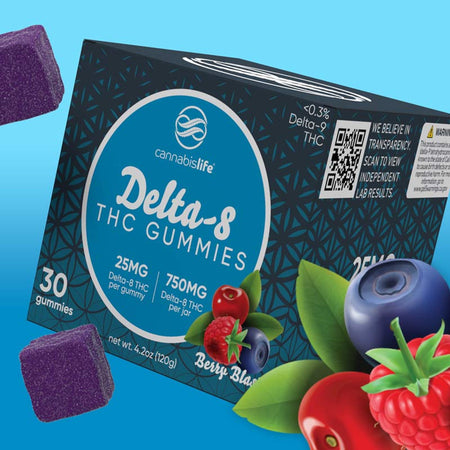 Cannabis Life BERRY BLAST DELTA-8 GUMMIES - (30CT) 750MG Best Sales Price - Gummies