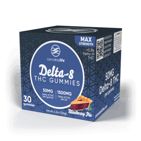 Cannabis Life BLUEBERRY PIE DELTA-8 GUMMIES – (30CT) 1500MG Best Sales Price - Gummies