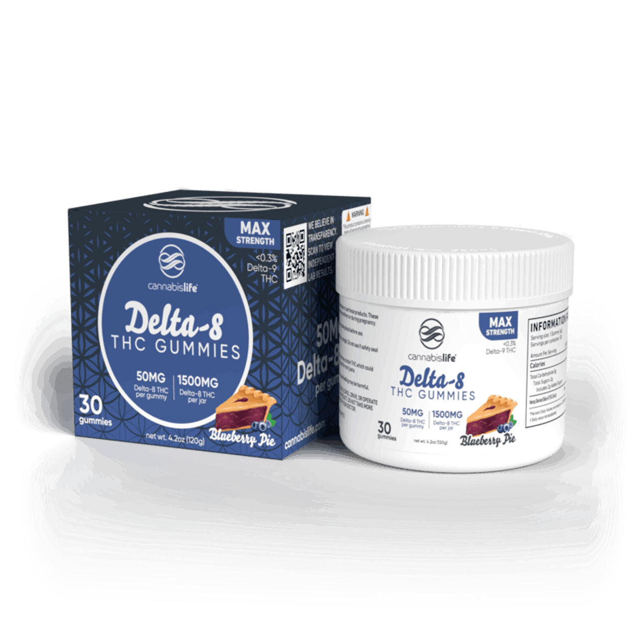 Cannabis Life BLUEBERRY PIE DELTA-8 GUMMIES – (30CT) 1500MG Best Sales Price - Gummies